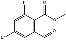 Benzoic acid, 4-bromo-2-fluoro-6-formyl-, methyl ester Struktur