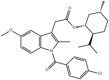 (1R,2S,5R)-2-异丙基-5-甲基环己基2-(1-(4-氯苯甲酰基)-5-甲氧基-2-甲基-1H-吲哚-3-基)乙酸酯 结构式
