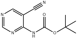 (5-氰基嘧啶-4-基)氨基甲酸叔丁酯 结构式