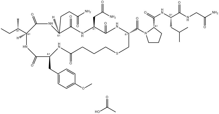(S)-1-(((3R,6S,9S,12S,15S)-6-(2-氨基-2-氧代乙基)-9-(3-氨基-3-氧代丙基)-12-((S)-仲丁基)-15-(4-甲氧基苄基)-5,8,11,14,17-五氧代-1-硫杂-4,7,10,13,16-五氮杂环二十烷-3-羰基)-N-((S)-1-(((2-氨基-2-氧代乙基)氨基)-4-甲基-1-氧代戊-2-基)吡咯烷-2-羧酰胺 乙酸盐, 1936459-26-5, 结构式