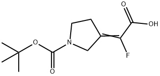 2-[(3Z)-1-[(tert-butoxy)carbonyl]pyrrolidin-3-ylidene]-2-fluoroacetic acid Structure