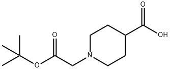 1-?Piperidineacetic acid, 4-?carboxy-?, 1-?(1,?1-?dimethylethyl) ester Struktur