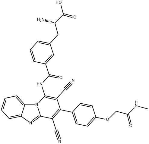 L-Phenylalanine, 3-[[[2,4-dicyano-3-[4-[2-(methylamino)-2-oxoethoxy]phenyl]pyrido[1,2-a]benzimidazol-1-yl]amino]carbonyl]- Structure