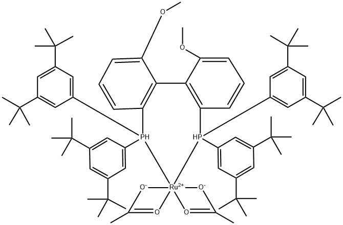 Ru(OAc)2((R)-3,5-t-Bu-MeOBIPHEP) Structure