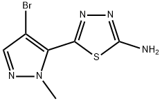 5-(4-bromo-1-methyl-1H-pyrazol-5-yl)-1,3,4-thiadiazol-2-amine 结构式