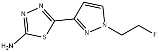 5-[1-(2-fluoroethyl)-1H-pyrazol-3-yl]-1,3,4-thiadiazol-2-amine Struktur