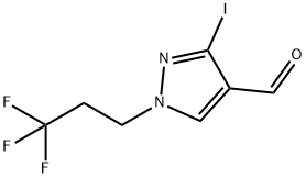 3-iodo-1-(3,3,3-trifluoropropyl)-1H-pyrazole-4-carbaldehyde Structure