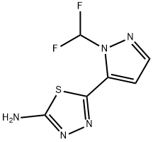 5-[1-(difluoromethyl)-1H-pyrazol-5-yl]-1,3,4-thiadiazol-2-amine 结构式