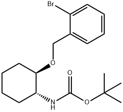 Carbamic acid, N-[(1R,2R)-2-[(2-bromophenyl)methoxy]cyclohexyl]-, 1,1-dimethylethyl ester 结构式