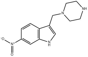 1H-Indole, 6-nitro-3-(1-piperazinylmethyl)- 结构式