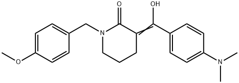 2-Piperidinone, 3-[[4-(dimethylamino)phenyl]hydroxymethylene]-1-[(4-methoxyphenyl)methyl]- 结构式