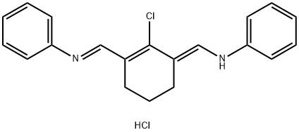N-((E)-(2-氯-3-((E)-(苯基亚氨基)甲基)环己-2-烯-1-亚基)甲基)苯胺盐酸盐,195382-10-6,结构式