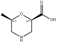 rel-(2R,6R)-6-methylmorpholine-2-carboxylic acid Struktur