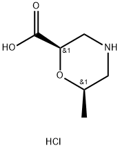 rel-(2R,6R)-6-methylmorpholine-2-carboxylic acid hydrochloride Structure
