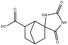 Spiro[bicyclo[2.2.1]heptane-2,4'-imidazolidine]-6-carboxylic acid, 2',5'-dioxo- Structure