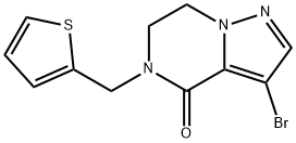 Pyrazolo[1,5-a]pyrazin-4(5H)-one, 3-bromo-6,7-dihydro-5-(2-thienylmethyl)- 结构式