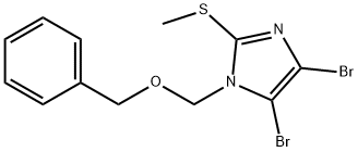 1H-Imidazole, 4,5-dibromo-2-(methylthio)-1-[(phenylmethoxy)methyl]- 结构式