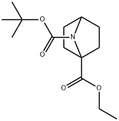 7-Azabicyclo[2.2.1]heptane-1,7-dicarboxylic acid, 7-(1,1-dimethylethyl) 1-ethyl ester Struktur