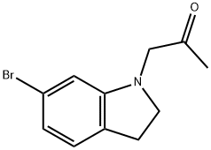 2-Propanone, 1-(6-bromo-2,3-dihydro-1H-indol-1-yl)- 结构式