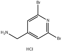 (2,6-Dibromopyridin-4-yl)methanamine hydrochloride 结构式