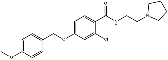 Benzamide, 2-chloro-4-[(4-methoxyphenyl)methoxy]-N-[2-(1-pyrrolidinyl)ethyl]- 结构式