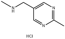 N-Methyl-1-(2-methylpyrimidin-5-yl)methanamine hydrochloride 结构式