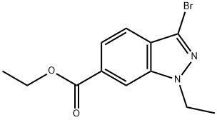 1H-Indazole-6-carboxylic acid, 3-bromo-1-ethyl-, ethyl ester 结构式