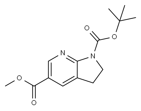 1H-Pyrrolo[2,3-b]pyridine-1,5-dicarboxylic acid, 2,3-dihydro-, 1-(1,1-dimethylethyl) 5-methyl ester 结构式