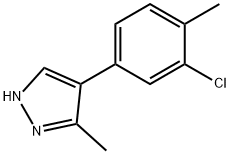 1H-Pyrazole, 4-(3-chloro-4-methylphenyl)-3-methyl-,1956380-90-7,结构式