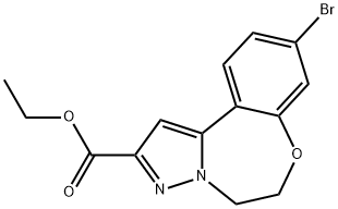 Pyrazolo[1,5-d][1,4]benzoxazepine-2-carboxylic acid, 9-bromo-5,6-dihydro-, ethyl ester 结构式