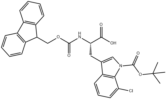 (9H-Fluoren-9-yl)MethOxy]Carbonyl L-Trp(7-Cl)-OH, 1956436-89-7, 结构式