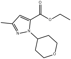 1H-Pyrazole-5-carboxylic acid, 3-methyl-1-(tetrahydro-2H-pyran-4-yl)-, ethyl ester Structure