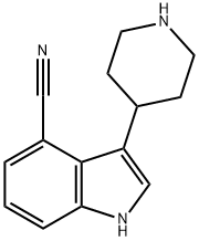 1H-Indole-4-carbonitrile, 3-(4-piperidinyl)- 结构式