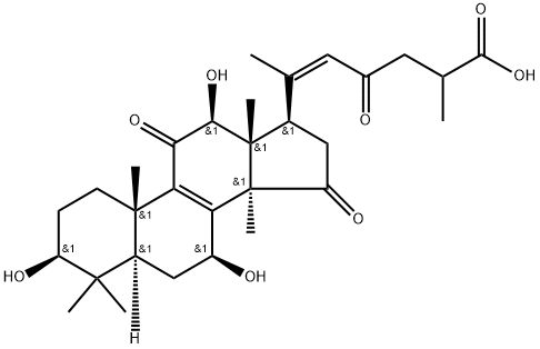 (3β,7β,12β,20Z )- 3,7,12- trihydroxy-11,15,23-trioxo-lanost-8,20-dien-26-oic acid Struktur
