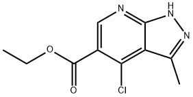 ethyl 4-chloro-3-methyl-1H-pyrazolo[3,4-b]pyridine-5-carboxylate Struktur