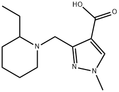 3-[(2-ethylpiperidin-1-yl)methyl]-1-methyl-1H-pyrazole-4-carboxylic acid Structure
