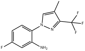 5-fluoro-2-[4-methyl-3-(trifluoromethyl)-1H-pyrazol-1-yl]aniline Structure