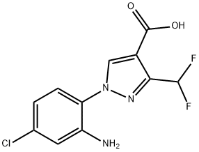 1-(2-amino-4-chlorophenyl)-3-(difluoromethyl)-1H-pyrazole-4-carboxylic acid Structure