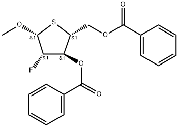 Methyl 2-deoxy-3,5-di-O-benzoyl-2-fluoro-4-thio-beta-D-arabinopentofuranoside Structure