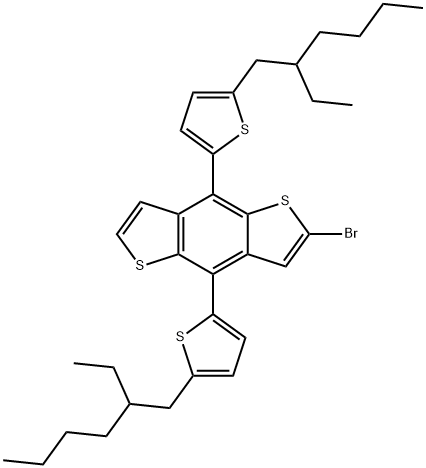 Benzo[1,2-b:4,5-b']dithiophene, 2-bromo-4,8-bis[5-(2-ethylhexyl)-2-thienyl]- Struktur