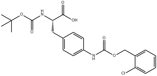 L-Phenylalanine, 4-[[[(2-chlorophenyl)methoxy]carbonyl]amino]-N-[(1,1-dimethylethoxy)carbonyl]- Struktur