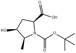 (2S,4S,5S)-1-(叔丁氧羰基)-4-羟基-5-甲基吡咯烷-2-羧酸, 1984825-82-2, 结构式