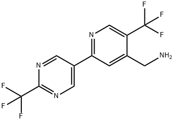 (5-(三氟甲基)-2-(2-(三氟甲基)嘧啶-5-基)吡啶-4-基)甲胺 结构式