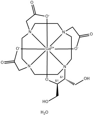Gadolinium, [10-[2-(hydroxy-kO)-3-hydroxy-1-(hydroxymethyl)propyl]-1,4,7,10-tetraazacyclododecane-1,4,7-triacetato(3-)-kN1,kN4,kN7,kN10,kO1,kO4,kO7]-,monohydrate,[SA-8-1425362'5'-(R*,S*)]- (9CI) Structure