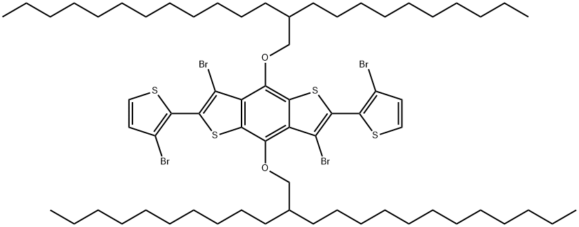 Benzo[1,2-b:4,5-b']dithiophene, 3,7-dibromo-2,6-bis(3-bromo-2-thienyl)-4,8-bis[(2-decyltetradecyl)oxy]- Structure