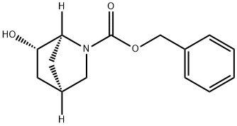 2-Azabicyclo[2.2.1]heptane-2-carboxylic acid, 6-hydroxy-, phenylmethyl ester, (1S,4R,6S)- Structure