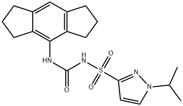 N-[[(1,2,3,5,6,7-hexahydro-s-indacen-4-yl) amino]carbonyl]-1-(1-methylethyl)-1H-Pyrazole-3-sulfonamide 化学構造式