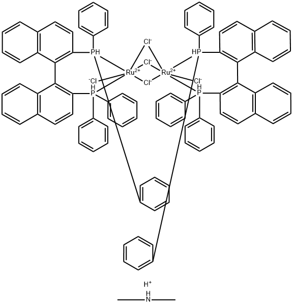 [NH2Me2][(RuCl((R)-binap))2(μ-Cl)3] 化学構造式