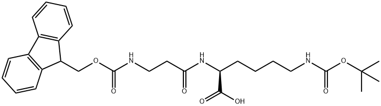 Fmoc-β-Ala-Lys(Boc)-OH 化学構造式