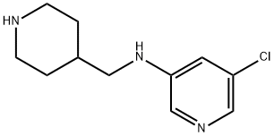 3-Pyridinamine, 5-chloro-N-(4-piperidinylmethyl)- 结构式